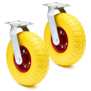 Set 2 ruote girevoli da trasporto, antiforatura, 258x78 mm, Cerchi in metallo, 150kg/ruota, ottima aderenza