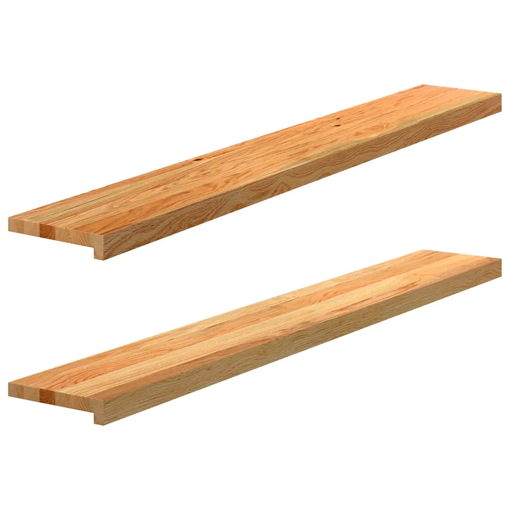 Davanzali 2 pz Marrone Chiaro 140x20x2cm Legno Massello Rovere 4009139