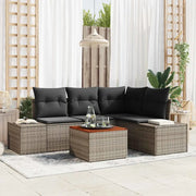 Set Divano da Giardino con cuscino 5 pcs Grigio polyrattan 3347951