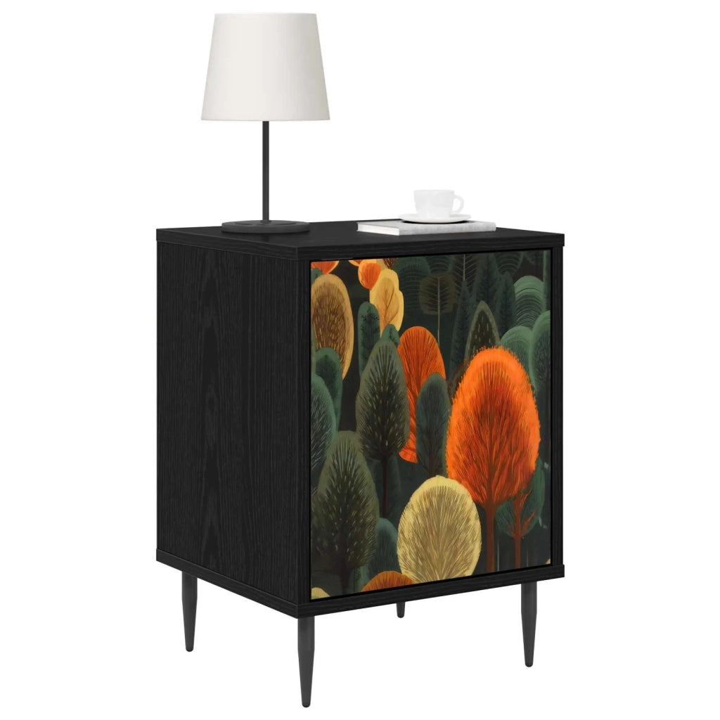 Armadio da Notte ZAANDAM 2 pz Rovere Nero 36 x 33 x 51 cm 8007252