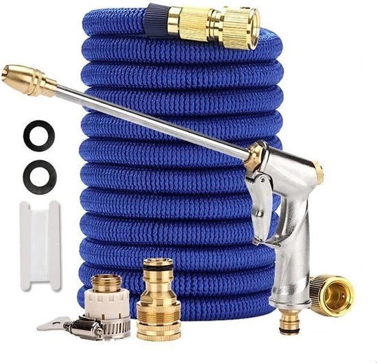 Serpentino Flexibile per Giardino - Tubo Irrigatore Estensibile - 12 m - Blu
