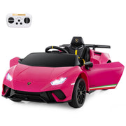 Auto elettrica 12V con telecomando luci LED musica clacson e sospensioni a molla, Auto sportiva a batteria Rosa-Macchinine giocattoli