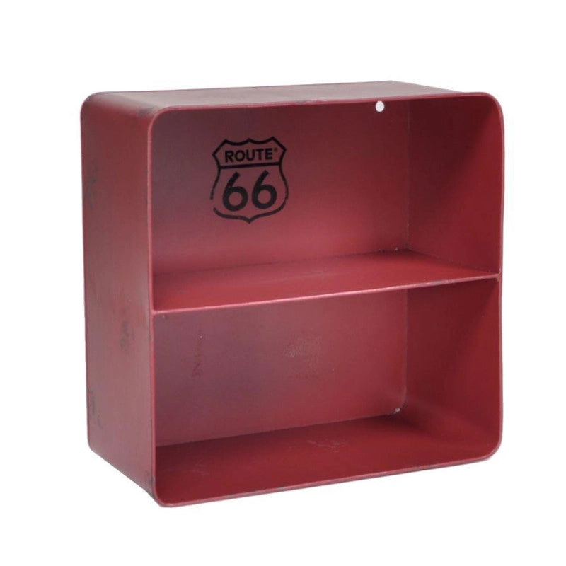 Mensola metallo bristol rosso 2 piani quadrata cm 29,5x15h30
