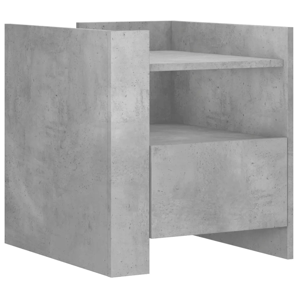 Comodino | Armadio da Notte | Mobiletto da notte Grigio Cemento 45x50x50 cm in Truciolato
