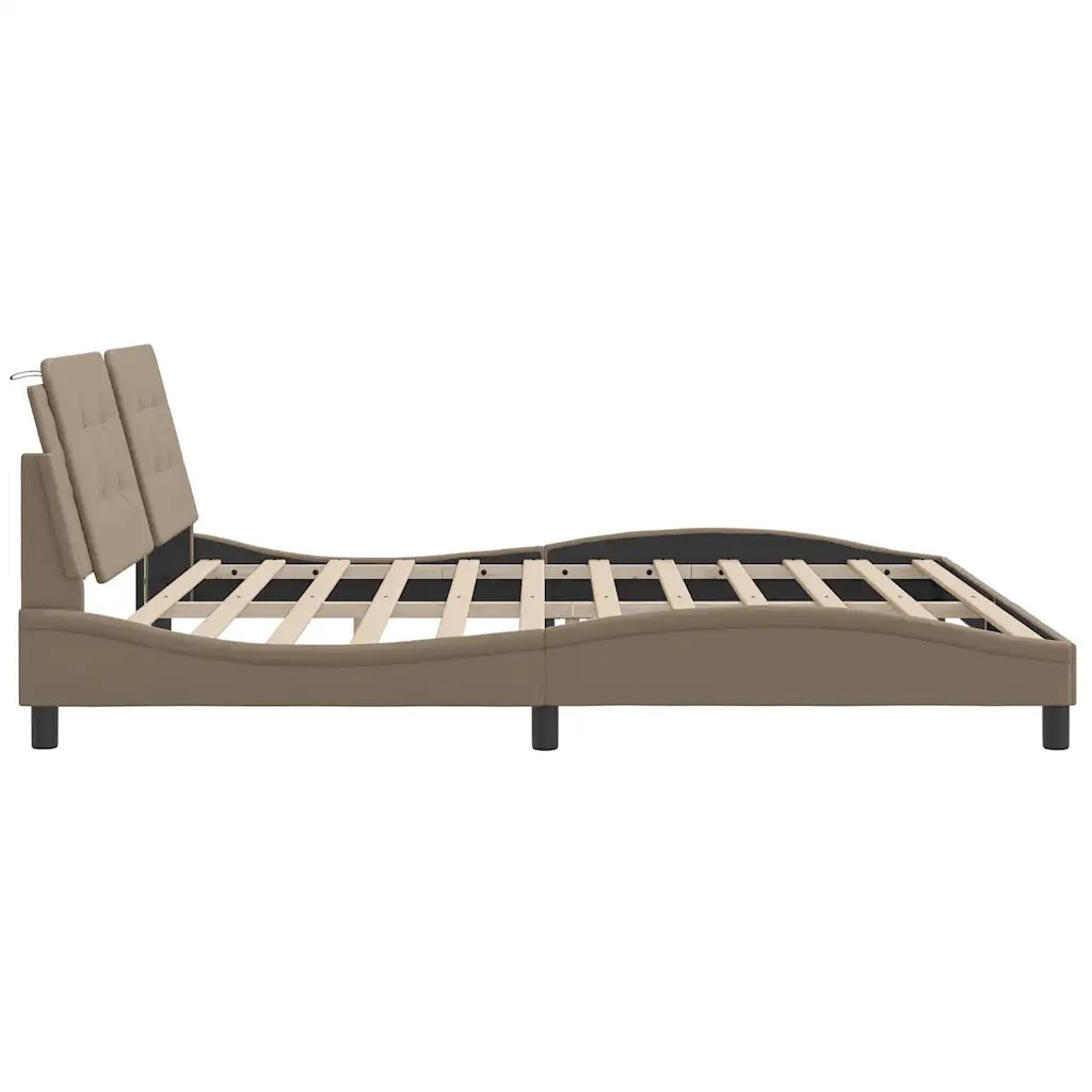 Giroletto senza Materasso Zadar Cappuccino 200x200 cm in Similpelle 3208209