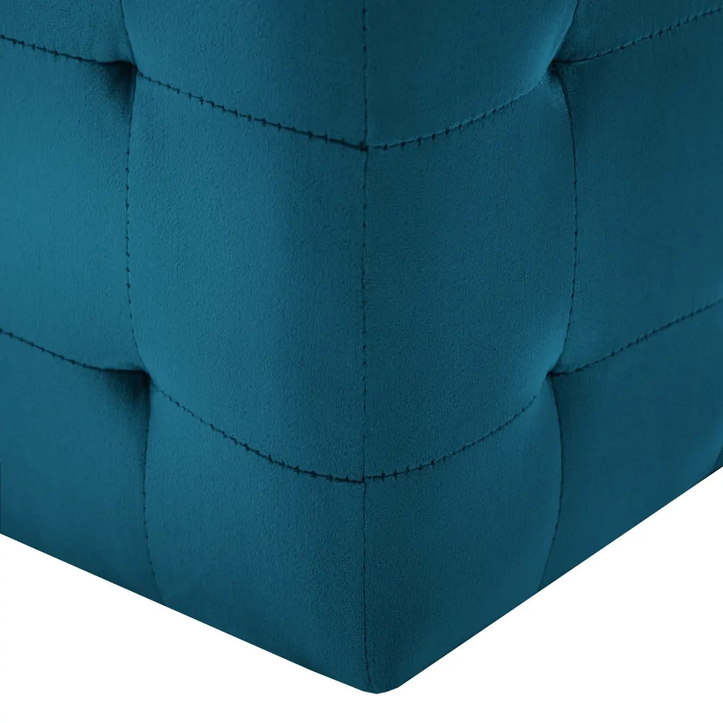 Comodini 2 pz-Set di 2 Tavolino da notte Blu 30x30x30 cm in Tessuto Vellutato