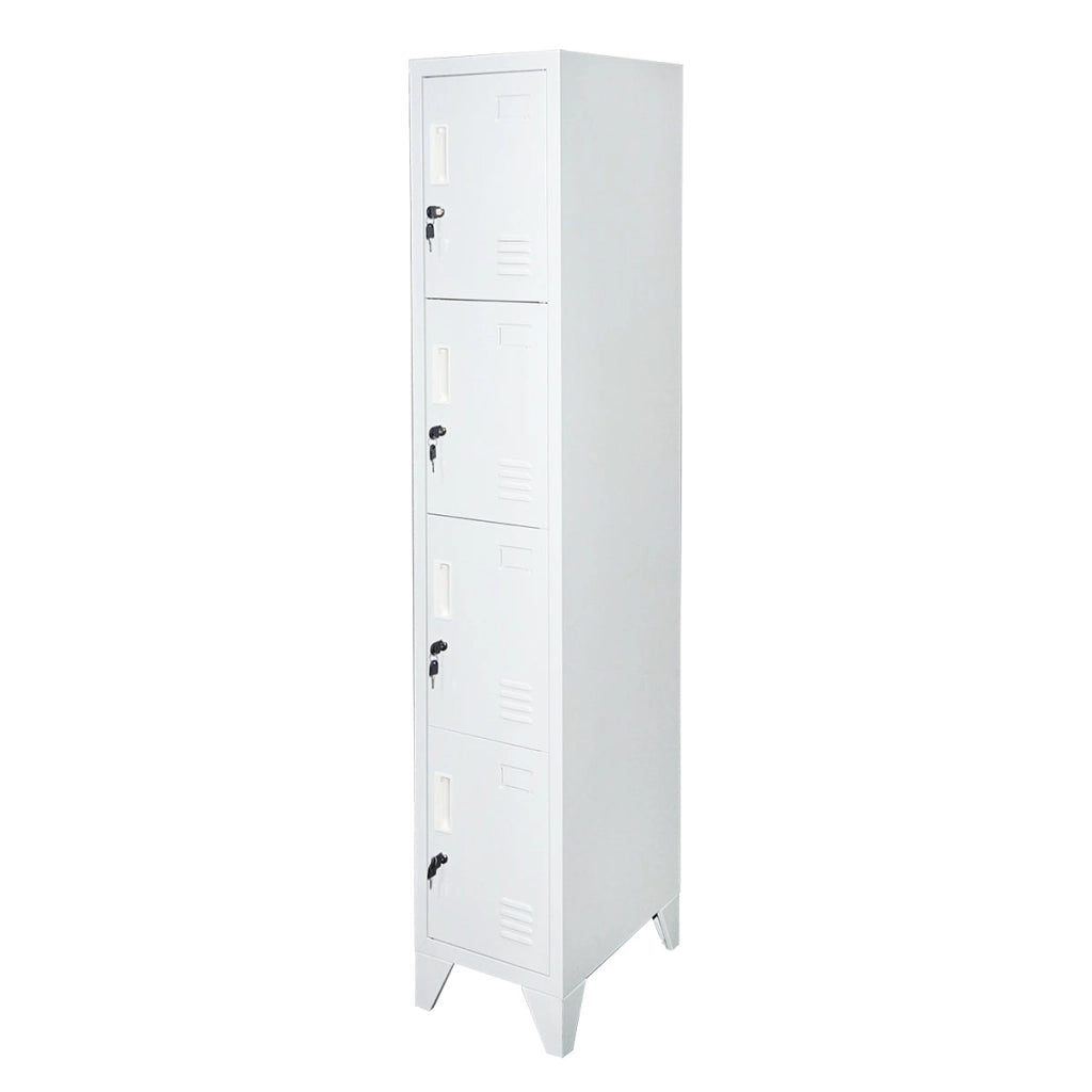 Armadietto metallico tipo spogliatoio – 4 ante, 1700×300×450 mm, grigio Breckner Germany