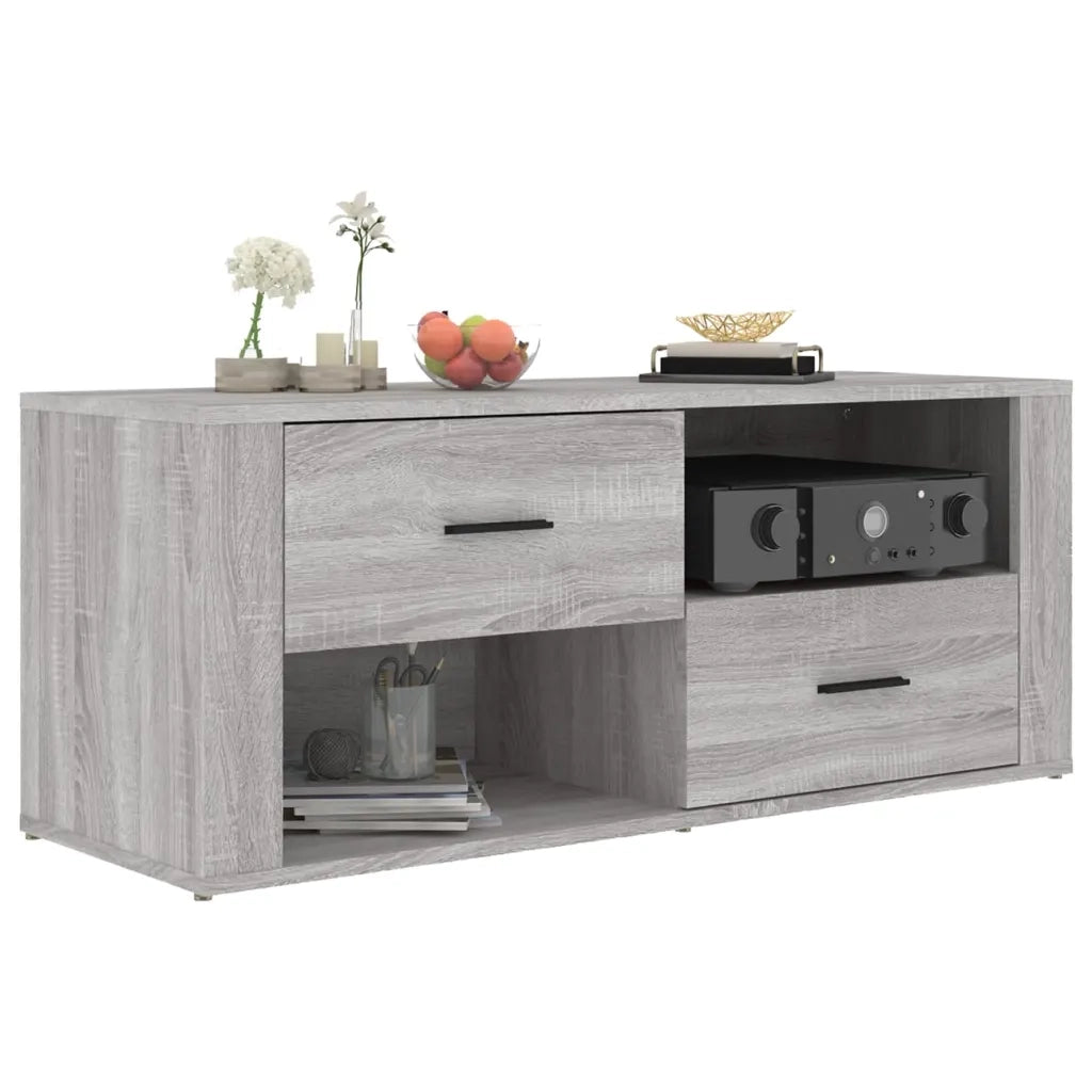 Mobile TV Grigio Sonoma 100x35x40 cm in Legno Multistrato cod mxl 26622