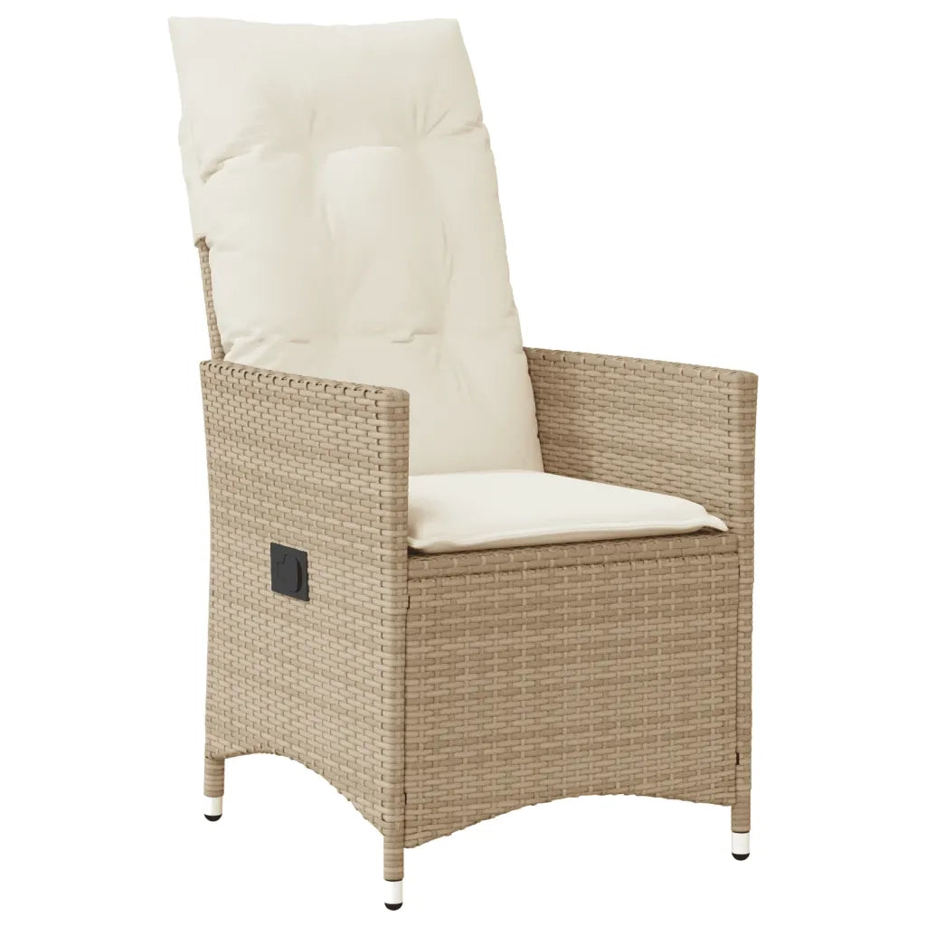 Set da BistrÃ² 3 pz con Cuscini Beige in Polyrattan