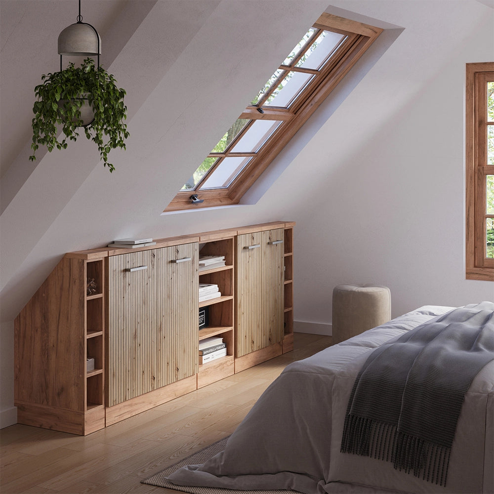 Set di mobili sottotetto Rion Rovere artigianale/Rovere dorato Set di 5 Vicco