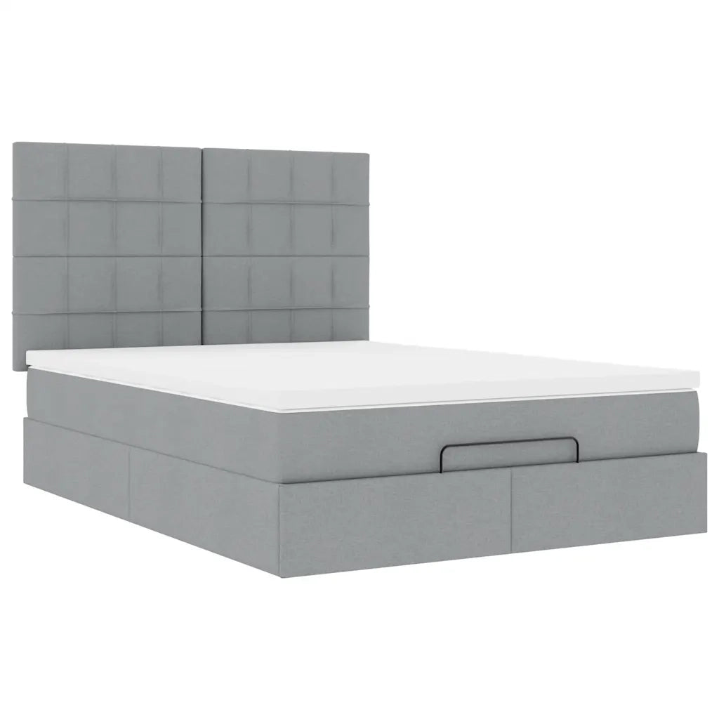 Struttura Letto Pouf con Materasso 140x190 cm in Tessuto 3314003
