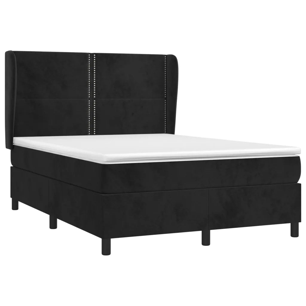 Giroletto a Molle con Materasso Nero 140x200 cm in Vellutocod mxl 98289