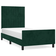 Letto singolo | Letto per adulti | Giroletto senza Materasso Verde Scuro 100x200 cm in Velluto