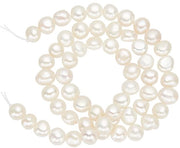 Pareli di acqua dolce naturali - Ideali per la creazione di gioielli - Bianchi - Filo di perle - Adatti per bracciali e orecchini