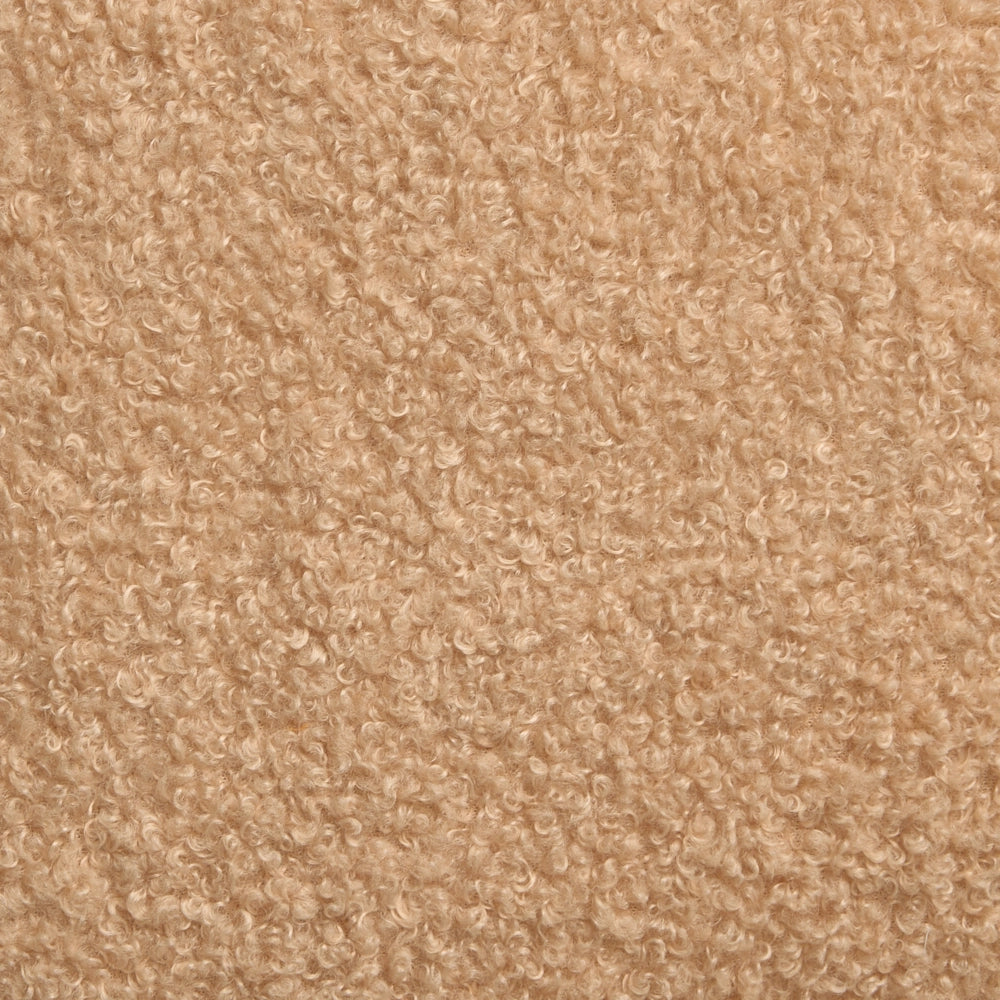 Pouf quadrato in bouclé beige elemento d'arredo moderno per salotto o camera da letto