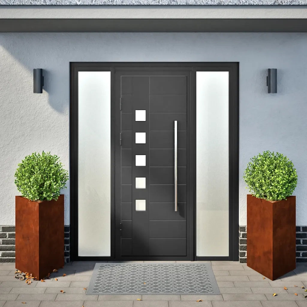 Fioriere da Giardino 2 pz Triangolari 50x43x75cm Acciaio Corten