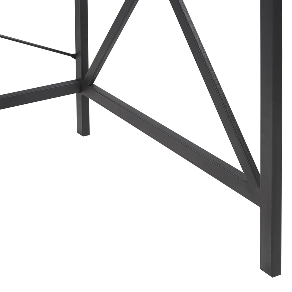 Scrivania da ufficio in legno scuro con piano in MDF Nero gambe in metallo 115 x 60 cm industriale