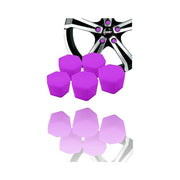 Trade Shop - 20 Copribulloni Copri Bulloni Dadi Silicone Fluorescenti Viola Cerchi Ruota -