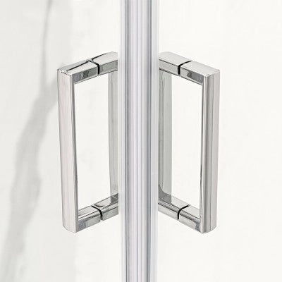Box doccia 70x90 angolare doppio scorrevole con vetro temperato trasparente e profili cromo Geo