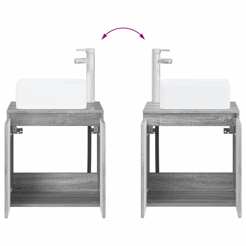 Mobile Lavabo da Parete Sonoma grigio 49,5 x 41 x 63 cm 890408