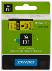 DYMO D1 etichette originali / Rotolo da 9 mm x 7 m / stampa nera su giallo / etichette autoadesive per etichettatrice LabelManager / 1 Pezzo