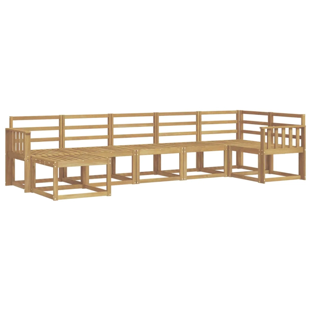 Set di divani da esterno 7 pcs Bianco Legno di Acacia Massello 3387938