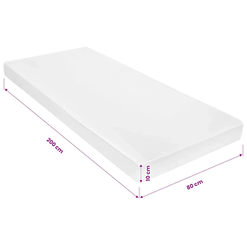 Materasso 80x200 cm 7 Zone Schiuma di Poliuretano 10 cm H2 H3 282803
