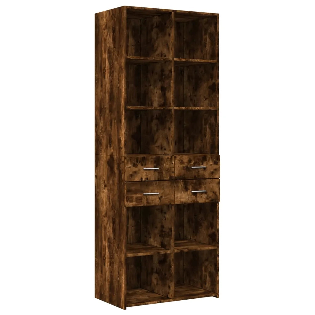 Credenza-Buffet-Armadio da cucina Rovere Fumo 70x42,5x185 cm in Legno Multistrato 193118