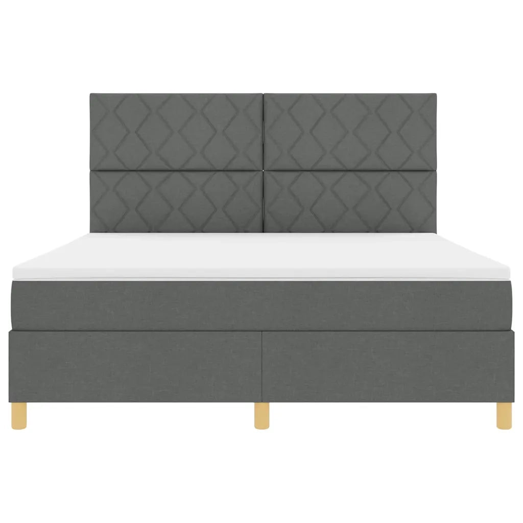 Letto a Sorgente LED Grigio scuro 180 x 200 cm Tessuto 3343195