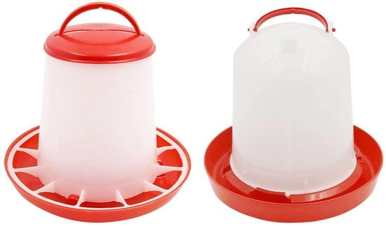 Macchina di alimentazione automatica 1,5 kg - Contenitore per bevande inclinabile 1,5 l - Design professionale - Dispensatore di alimenti automatico - Maniglione - Contenitore per pulcini trasparente - Contenitore per alimenti