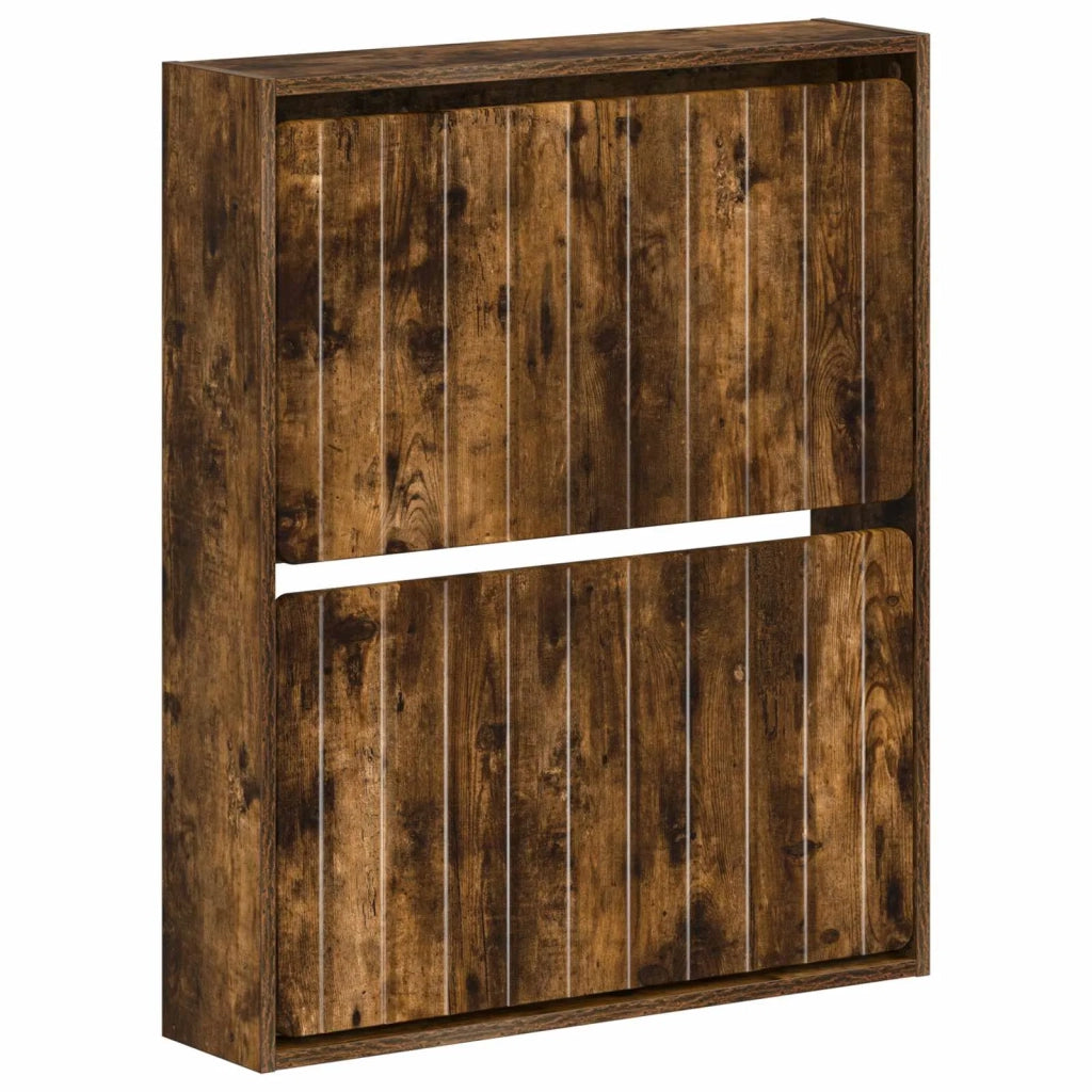Mobiletto per Scarpe da Muro ZWOLLE 71 x 17 x 86 cm Rovere Fumo 896420