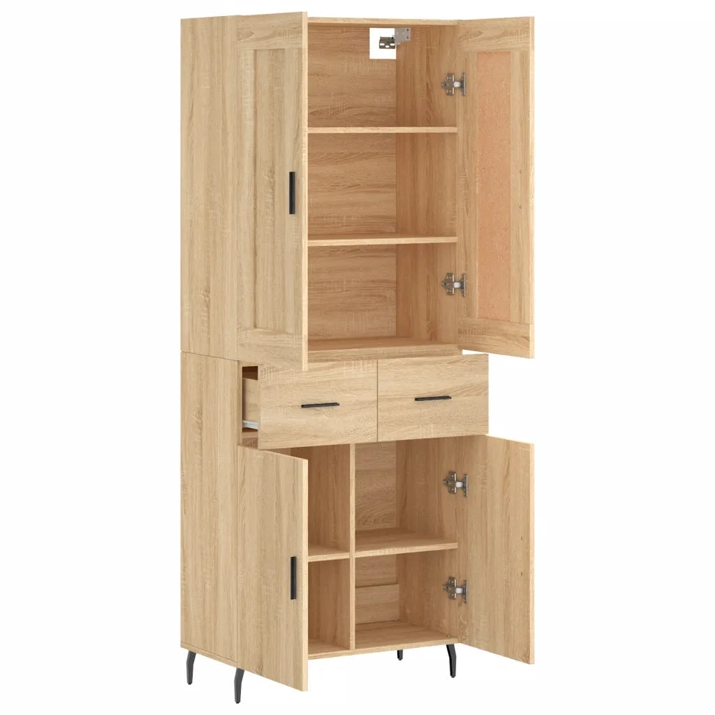 Credenza Rovere Sonoma 69,5x34x180 cm in Legno Multistrato 3199892
