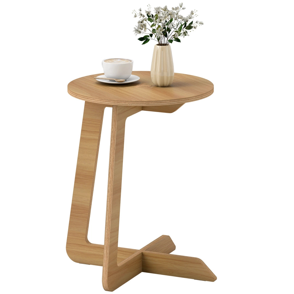Tavolino da caff¨¨ rotondo in legno naturale ¨C zephmum ¨C 45x45x45