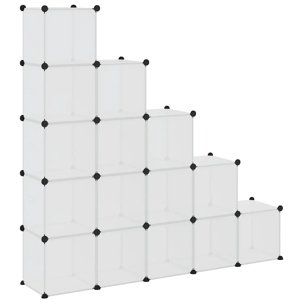 Contenitore Cubo Portaoggetti con 15 Cubi e Ante Trasparente PP CFW7105363