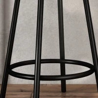 Set da Cucina da 3 Pezzi con Tavolo da Bar e 2 Sedie, con Mensole Laterali, MDF, Metallo, Nero