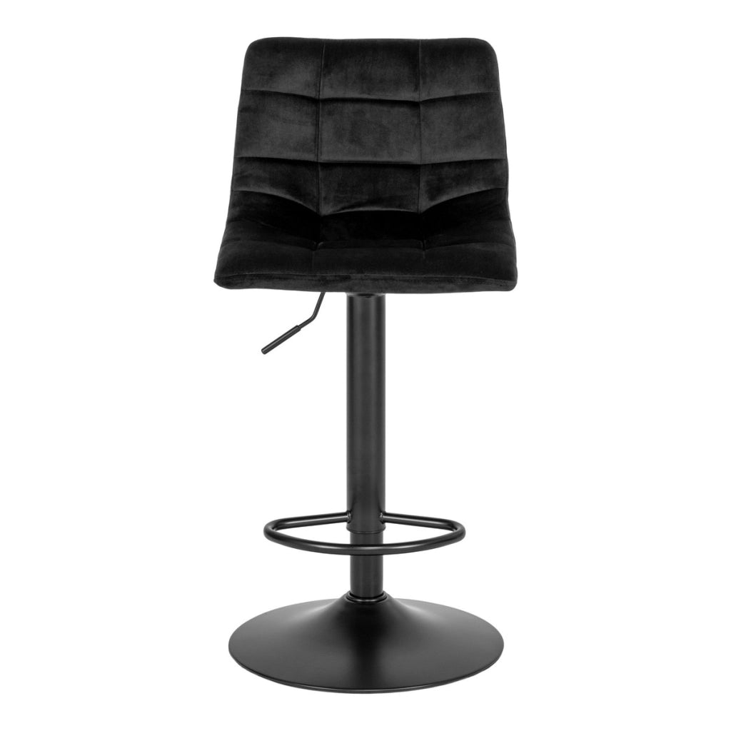 Set di 2 Sgabelli Alti Middelfart, Nero, Velluto, 43x43x108 cm