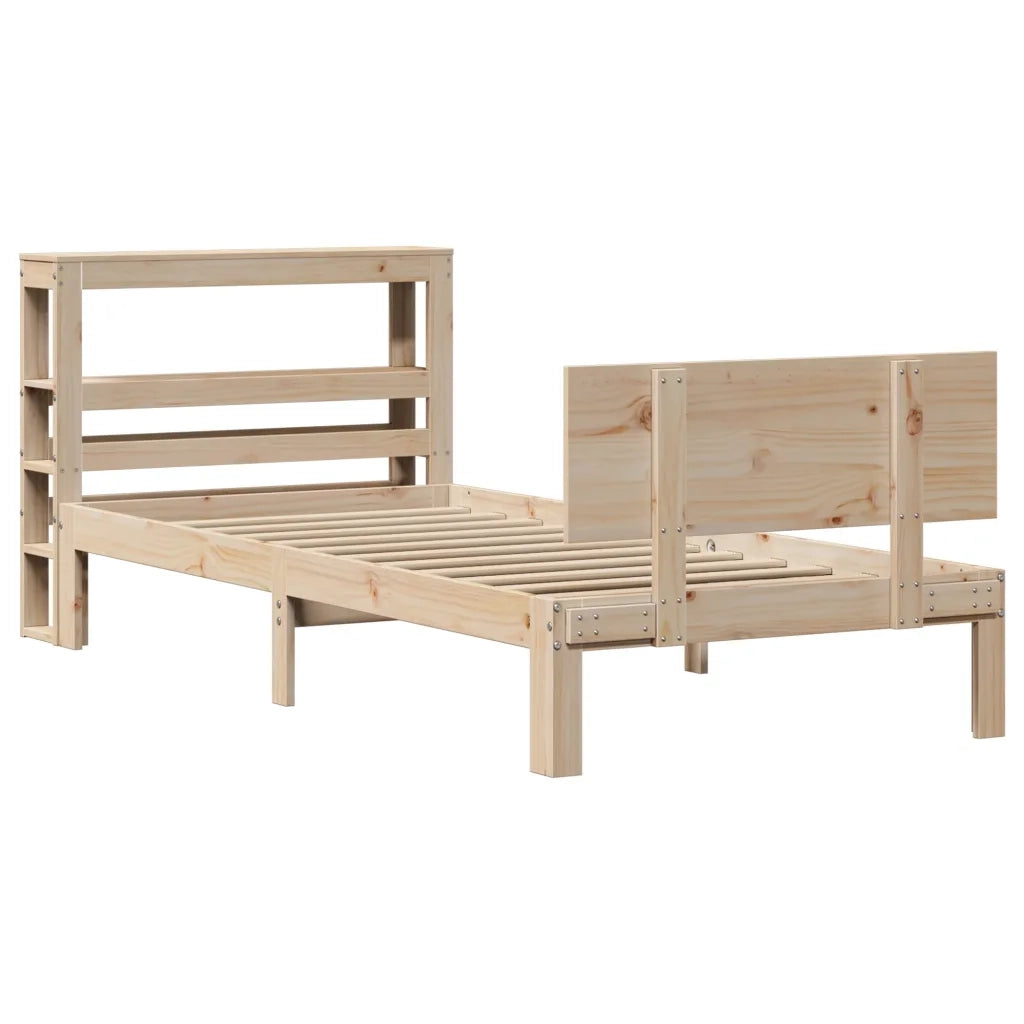 Giroletto con Testiera 90x200 cm in Legno Massello di Pino 3306080