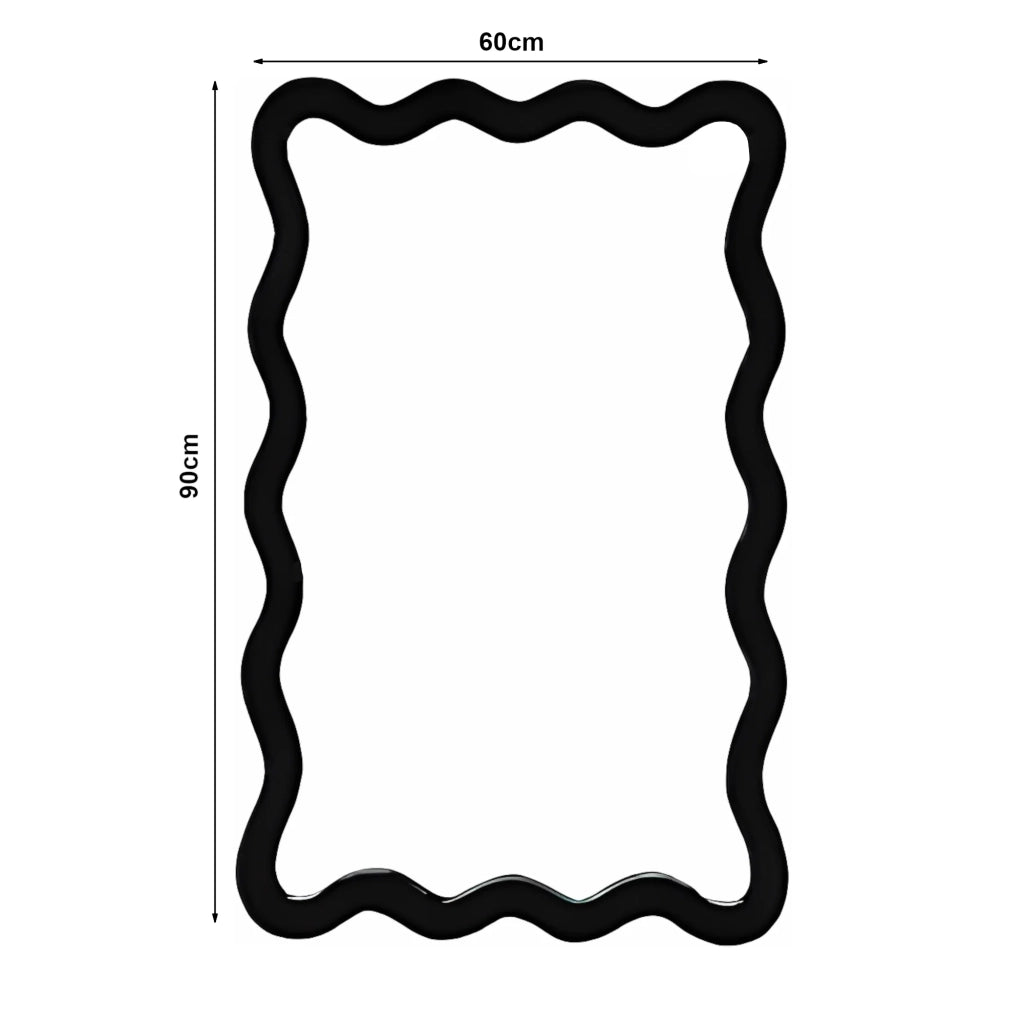 Specchio decorativo moderno da parete 90 x 60 cm nero 03_0010180