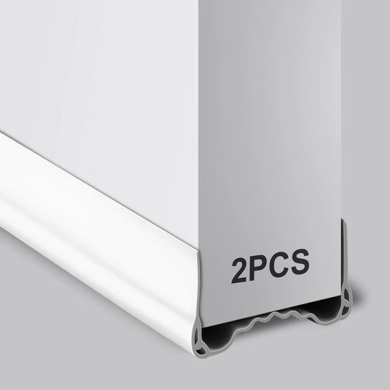 Deurafdichting portatile - autoadesivo - impermeabile al suono e al vento - 100cm - 2 pezzi - ideale per la prevenzione del condensation - bianco - per porte e finestre