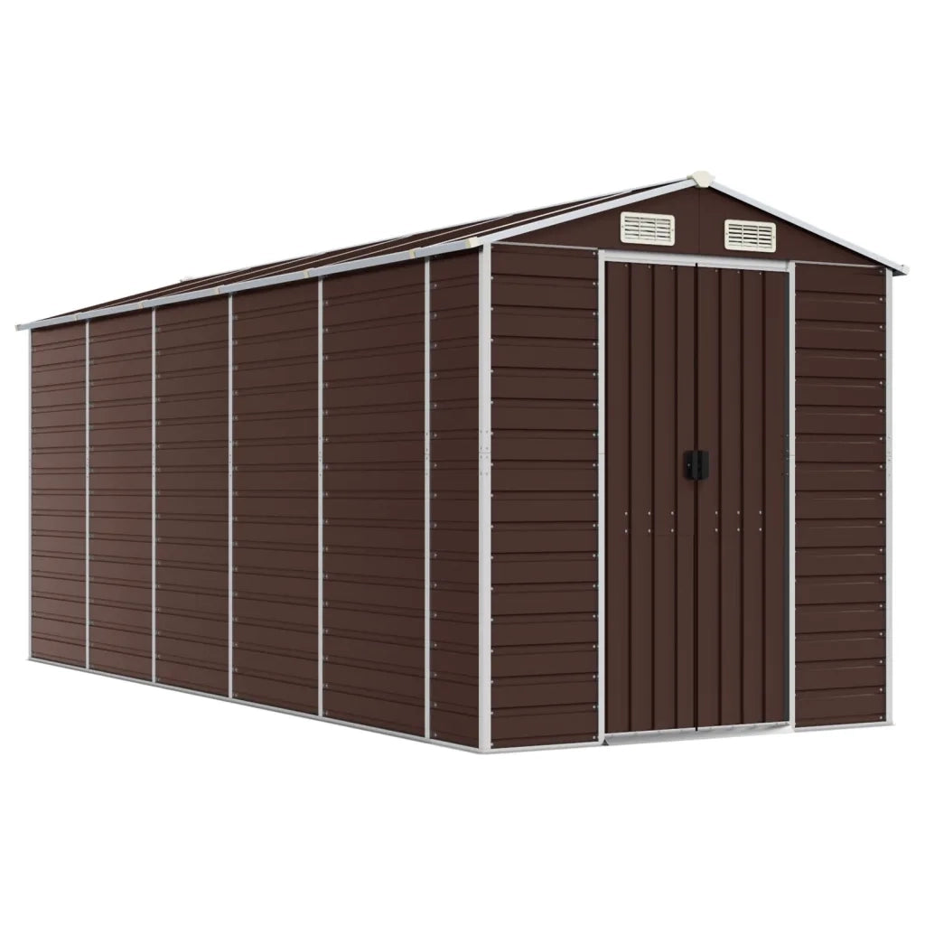 Capanno da Giardino Marrone 191x470x198 cm in Acciaio Zincatocod mxl 122411