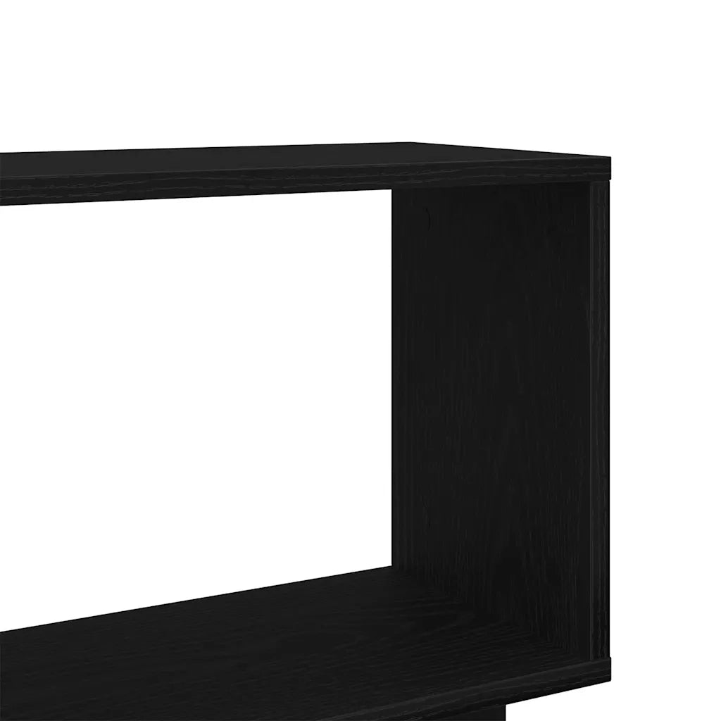 Libreria-Scaffale per Libri-Mobile di Stoccaggio Rovere Nero 80x24x96 cm in Legno Ingegnerizzato