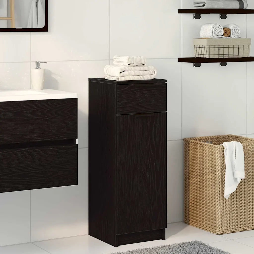 Mobile da Bagno | Armadio da bagno Rovere nero 32 x 34 x 90 cm Legno multistrato