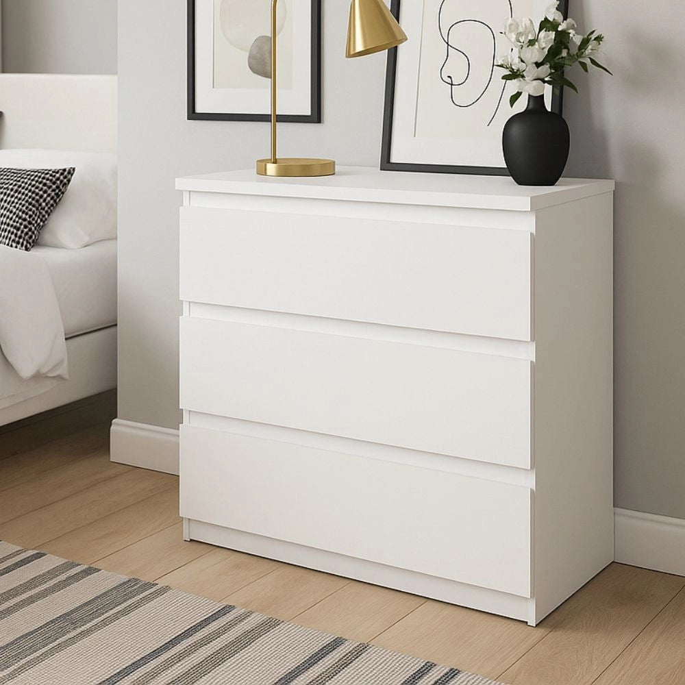 Cassettiera Morgan 3 cassetti bianco – 77.2x42.2x80H
