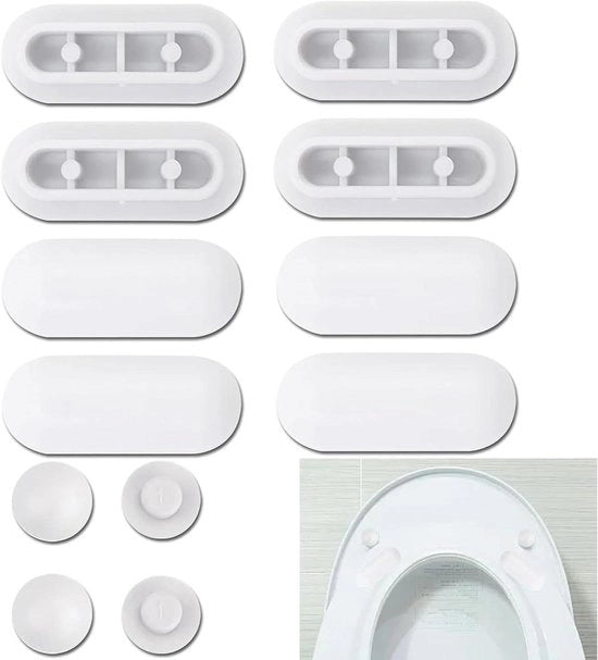 Set di Differenziali per Sedile WC - 12 Pezzi, Bianco - per Casa, Ufficio, Hotel