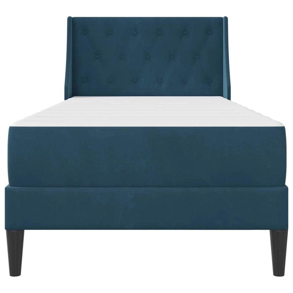 Struttura letto con materasso Blu 100 x 200 cm Velluto