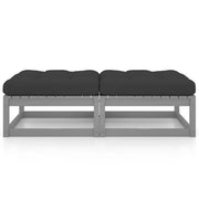 Sedia da giardino-Poggiapiedi da Giardino con Cuscini 2 pz Massello di Pino 672087