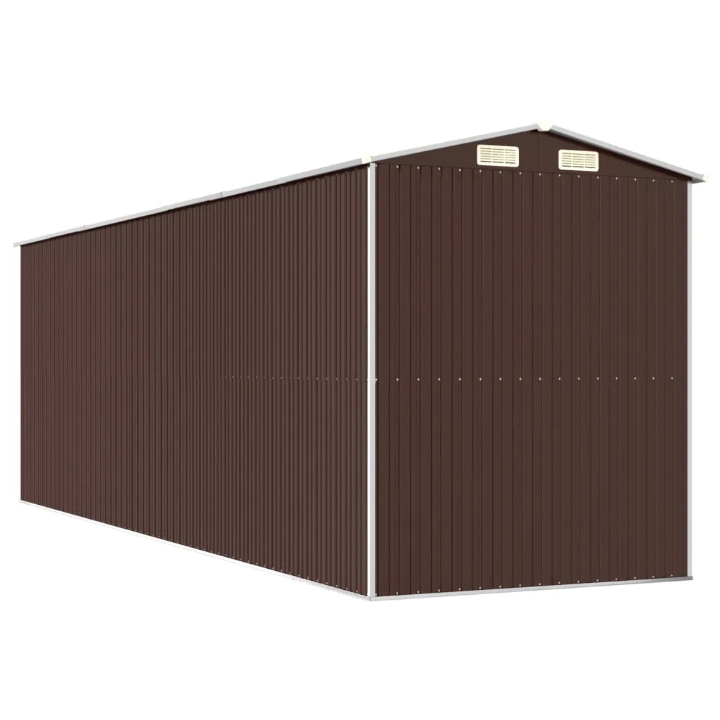 Capanno da Giardino Marrone Scuro 192x606x223cm Acciaio Zincato 3147465