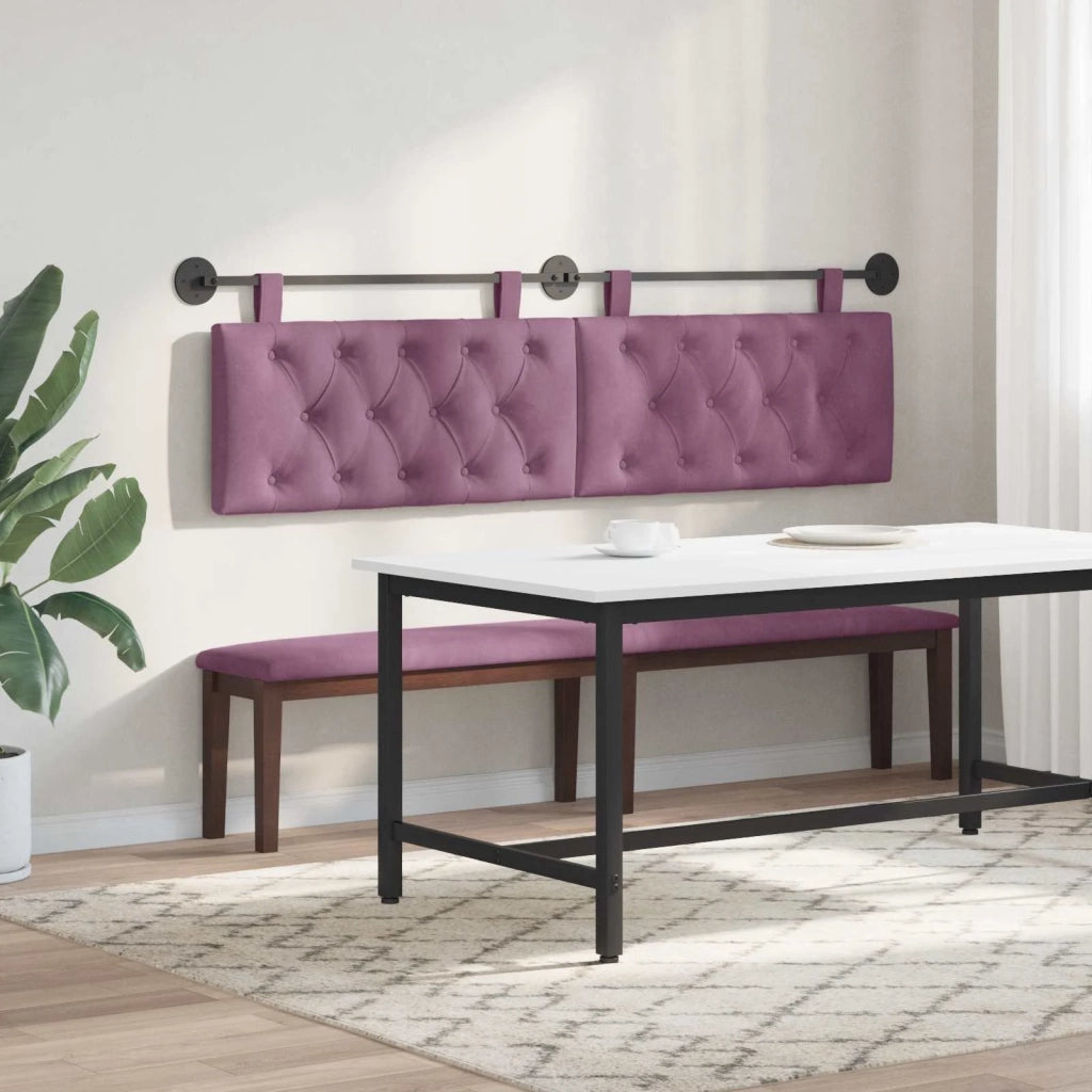 Testiera sospesa Con luce LED Viola Velluto