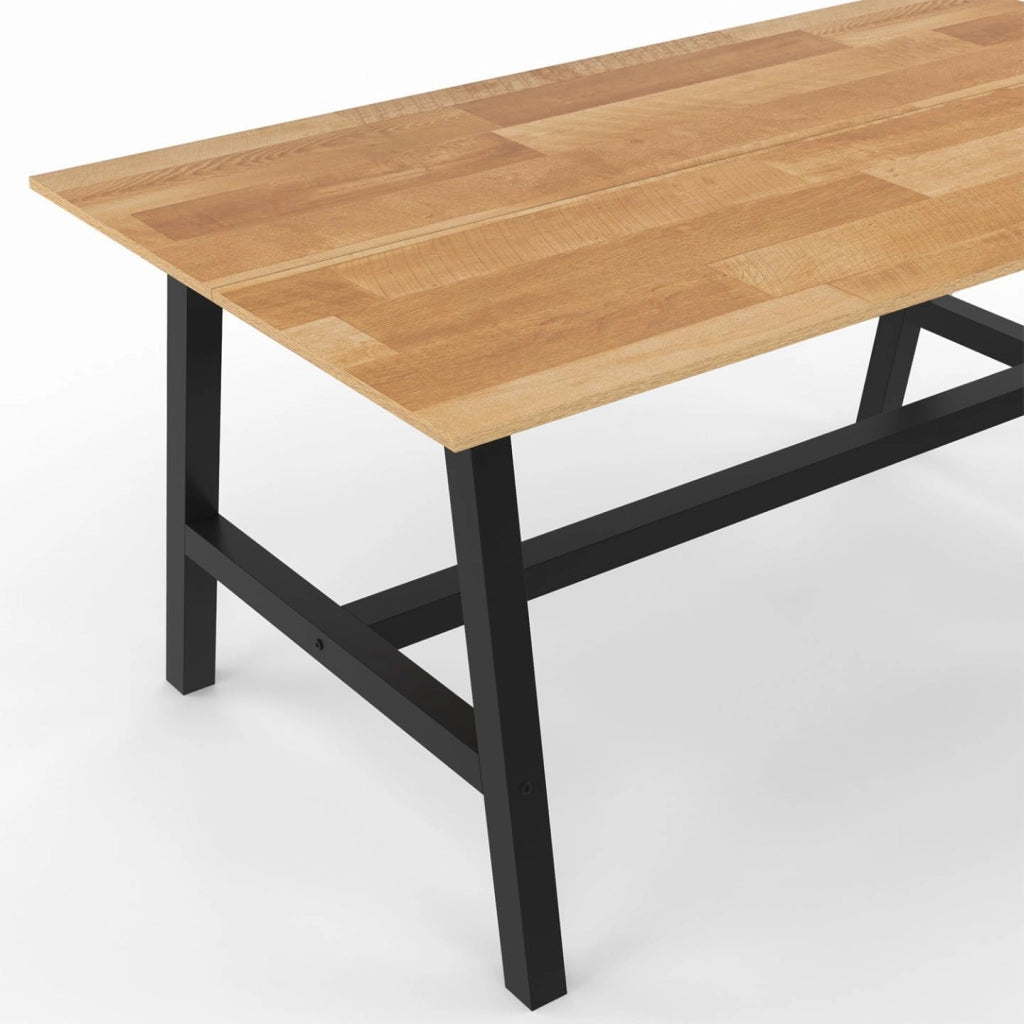 Tavolo da pranzo rettangolare MADELEINE 6 persone legno e metallo 160 cm