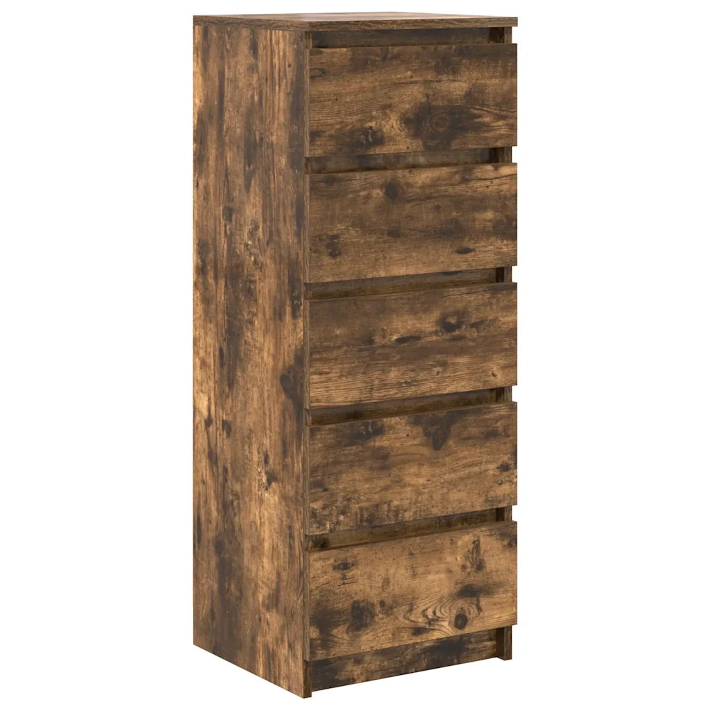 Credenza con Cassetti Rovere Fumo 37,5x35x99 cm in Truciolato 861764